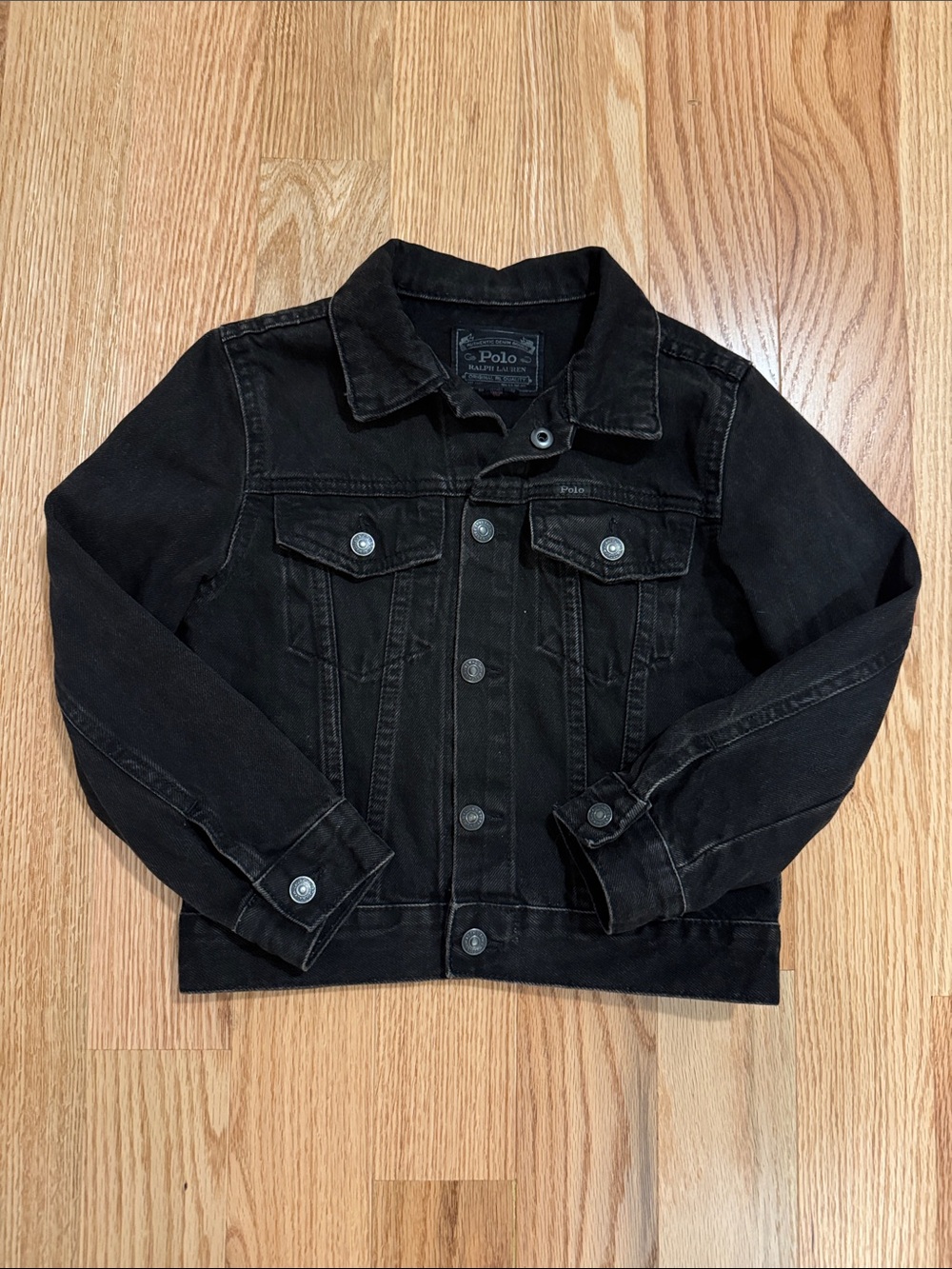 Polo by Ralph Lauren Black Kids Denim Jacket EUC Size 7